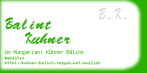 balint kuhner business card